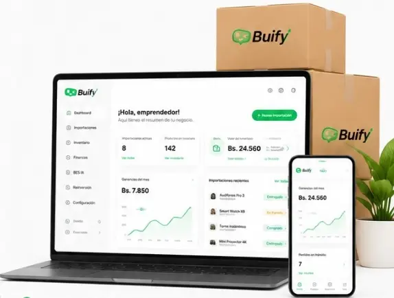 Plataforma Buify para gestionar productos, inventario y ventas